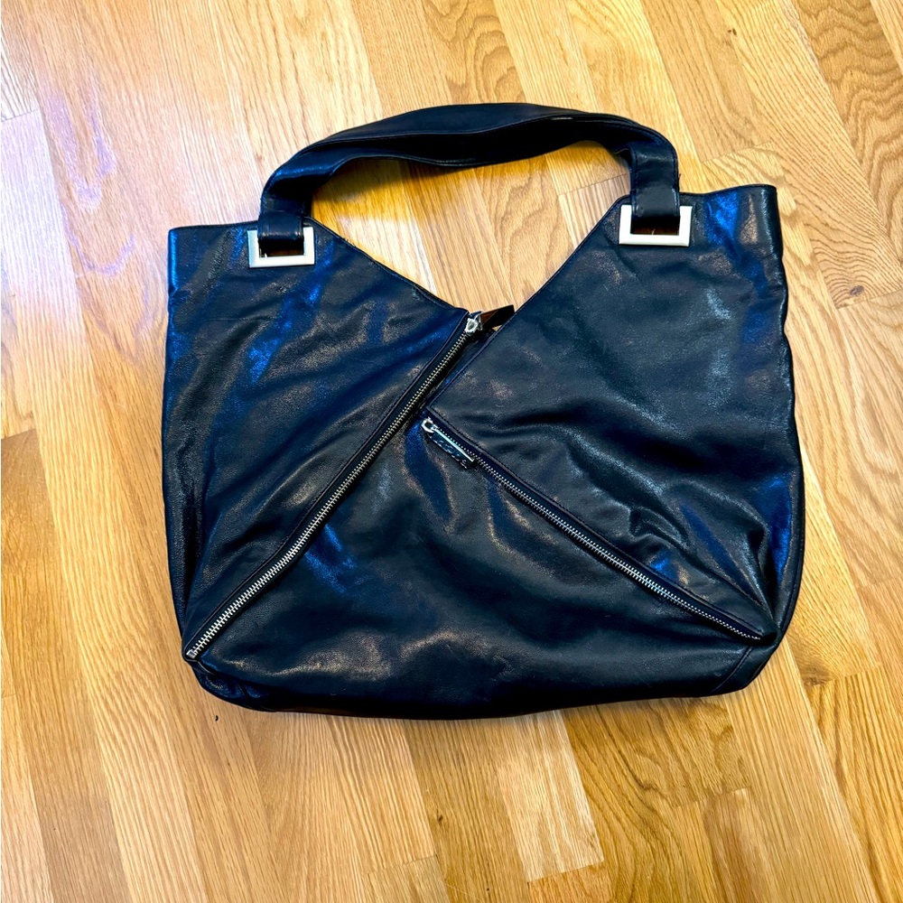 Kooba Y2K Early 2000's Vintage Rio Black Leather Shoulder Bag